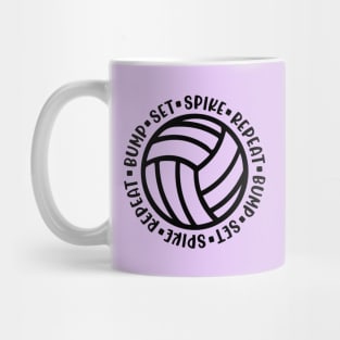 Bump Set Spike Repeat Volleyball Cute Funny Mug